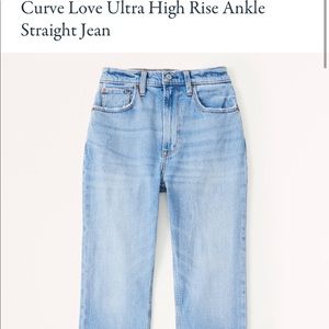 Abercrombie Women's Curve Love Ultra High Rise Ankle Straight Jeans